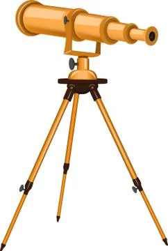 Vector illustration of a telescope. Isolated object. Astronomy. Stock Illustration