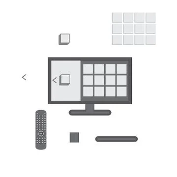 Vector illustration of a television with a menu screen Stock Illustration