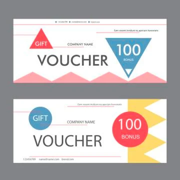 Vector illustration. Template design of the voucher in a modern abstract style Stock Illustration