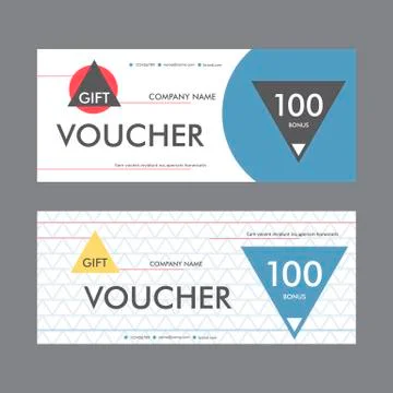 Vector illustration. Template design of the voucher in a modern abstract style Stock Illustration