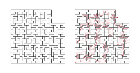 Vector illustration. Template for an educational logical game labyrinth for c Stock Illustration