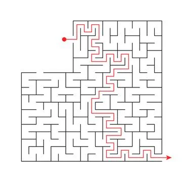 Vector illustration. Template for an educational logical game labyrinth for c Stock Illustration