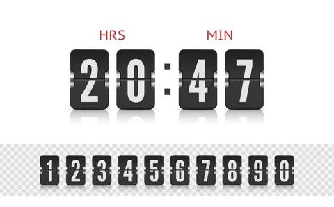 Vector illustration template. Scoreboard number font. Vector coming soon web Stock Illustration