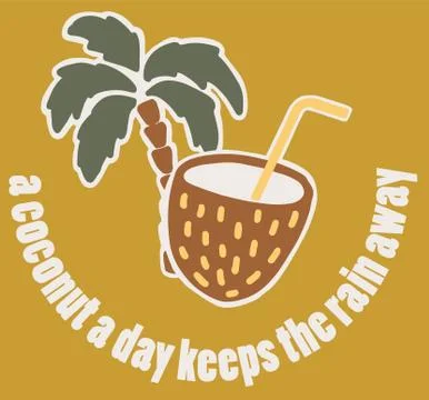 Vector illustration of tender coconut Illustrazione stock