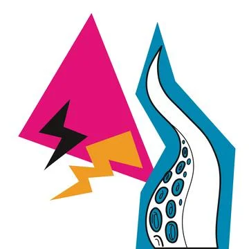 Vector illustration with tentacle. Stock Illustration