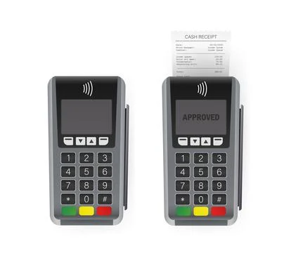 Vector illustration with terminal on white background. Mockup for concept design Stockillustratie