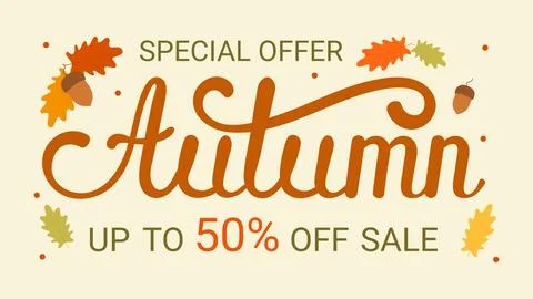 Vector illustration. Text banners of the autumn sale for the September shoppi Stock Illustration