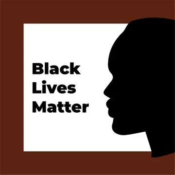 Vector illustration with the text Black Lives Matter . Silhouette of a black  Stock Illustration