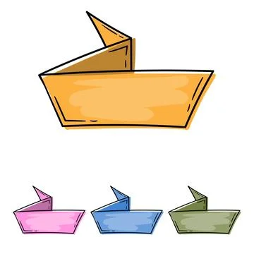 Vector illustration text block. Origami banner Stock Illustration