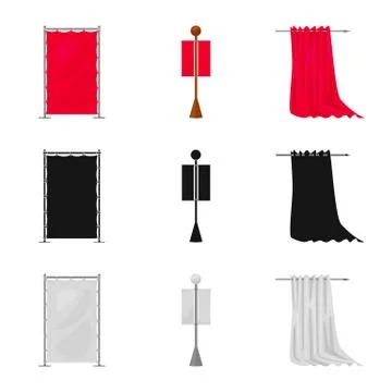 Vector illustration of texture and presentation sign. Set of texture and media Stock Illustration