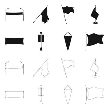 Vector illustration of texture and presentation icon. Set of texture and media Stock Illustration