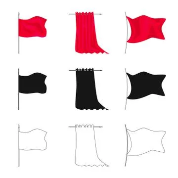 Vector illustration of texture and presentation sign. Set of texture and media Stock Illustration