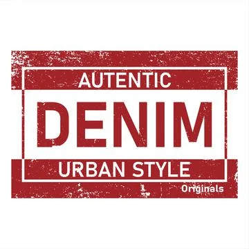 Vector illustration on a theme of American jeans, denim and raw. Vintage design Stock Illustration