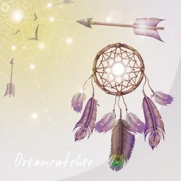 Vector illustration on the theme of Dreamcatcher. Stock Illustration