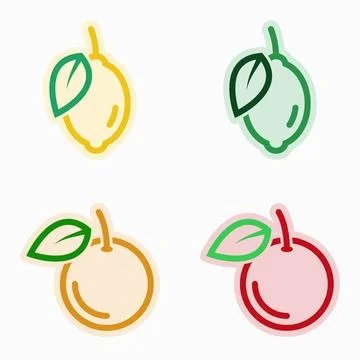 Vector illustration on a theme Fruit, lemon, lime, orange, grapefruit Vect... Stock Photos
