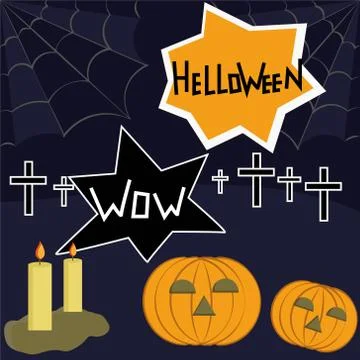 Vector illustration on the theme of Halloween. Stock Illustration