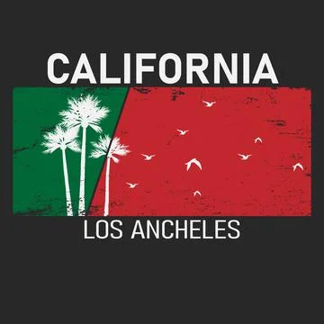 Vector illustration on the theme of Los Angeles, California. Grunge design Stock Illustration