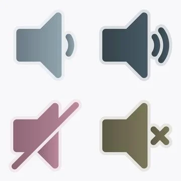 Vector illustration on a theme Loudspeaker, button, sound, music Vector il... Foto stock