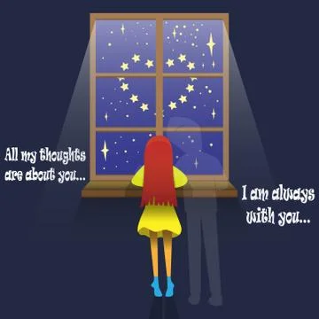 Vector illustration on the theme of love and relationships, a girl in a gloom Illustrazione stock