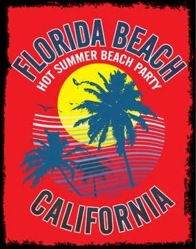 Vector illustration on the theme of surf and surf club florida Grunge backgro Stock Illustration