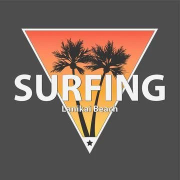 Vector illustration on the theme of surf and surfing in California, Santa Monica Stock Illustration