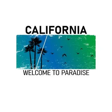 Vector illustration on the theme of surfing and surfer in California, beach Stock Illustration