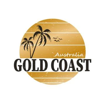 Vector illustration on the theme of surfing in Australia, Gold Coast City Stock Illustration