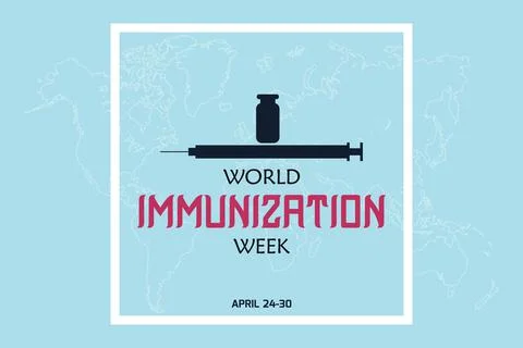 Vector illustration on the theme of World Immunization Week Illustrazione stock