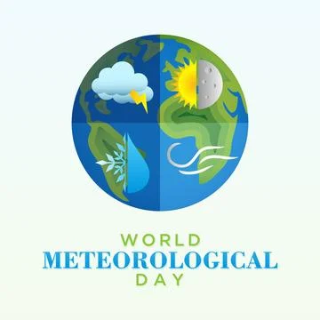 Vector illustration on the theme World Meteorological Day vector design tem.. Stock Illustration