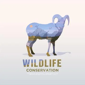 Vector illustration on the themes of wild animals of America, survival in t.. Stock Illustration
