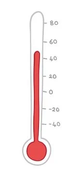 Vector illustration thermometer. Hand drawn. Stock Illustration