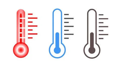 Vector illustration of a thermometer icon or temperature symbol Stock Illustration