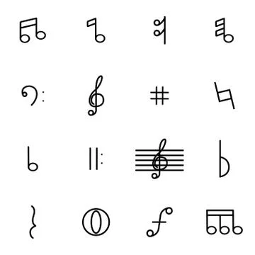 Vector illustration of thin line icons - notes 스톡 일러스트