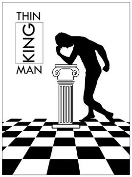 Vector illustration of the thinking man in an antique hall Stock Illustration