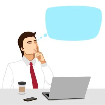 Vector illustration of thinking men Illustrazione stock