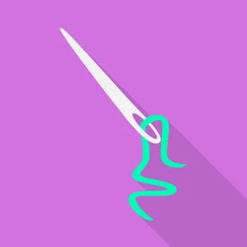 Vector illustration of thread and needle sign. Collection of thread and seam Illustrazione stock