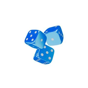 Vector illustration three blue 3d cubes with numbered sides on a white Stock Illustration
