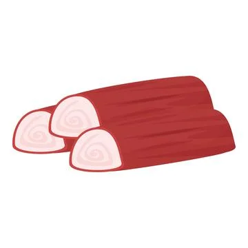 Vector illustration of three cartoonstyled ham slices, perfect for foodrelated Stock Illustration