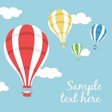 Vector illustration of three hot air balloons Stock Illustration