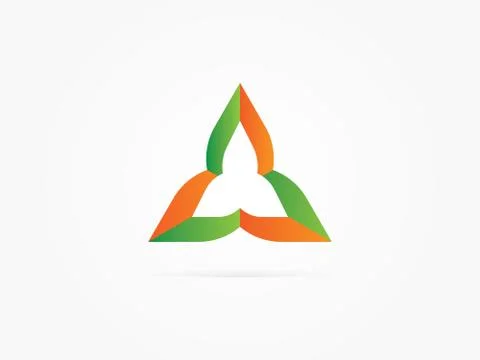 Vector Illustration Three Leaves Logo Stock Illustration