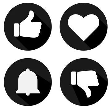 Vector illustration. Thumb up and down, notification icon, flat icon. Vector Stock Illustration