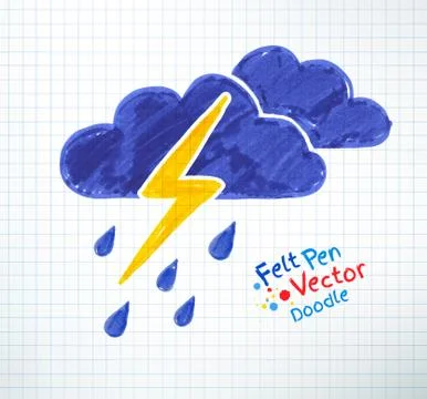 Vector illustration of thunderstorm Stock Illustration