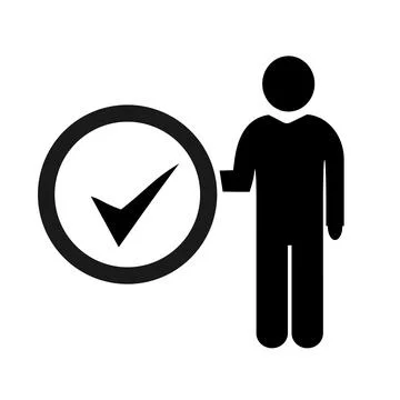 Vector illustration, tick icon, labels. Agreement. Stock Illustration