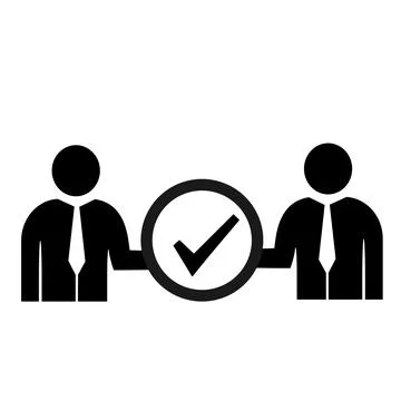 Vector illustration, tick icon, labels. Agreement. Stock Illustration