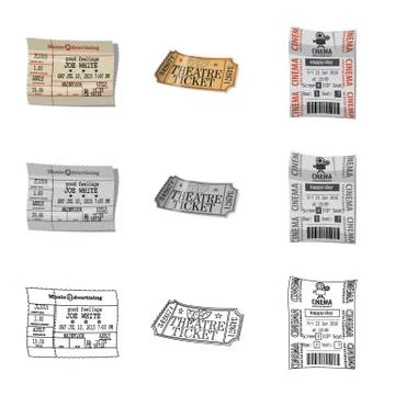 Vector illustration of ticket and admission sign. Collection of ticket and event Stock-Illustration