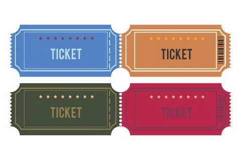 Vector illustration of ticket icon in flat style. Ticket isolated on a white Stock Illustration