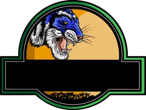 Vector illustration of the tiger head logo Illustrazione stock