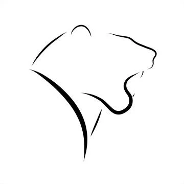 Vector illustration of tiger painted with simple lines. Symbol of wild animal Stock Illustration