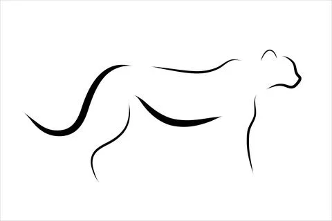 Vector illustration of tiger painted with simple lines. Symbol of wild animal Stock Illustration