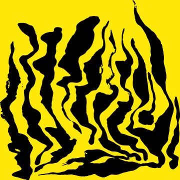 Vector illustration tiger print pattern. Yellow and black hand drawn background. Illustrazione stock